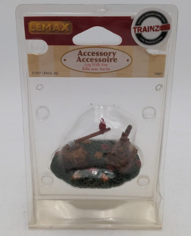 Lemax 74621 Log With Axe Poly-Resin Figurine Accessory