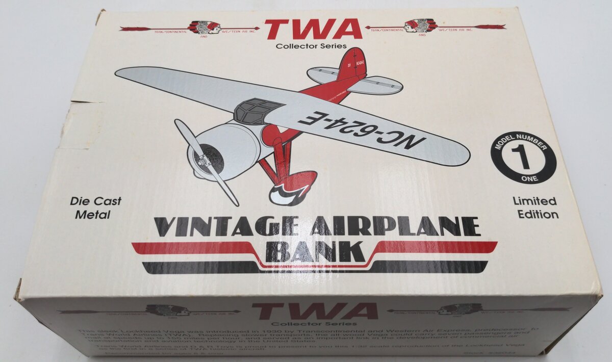 TWA 35044 Vintage Airplane Bank Lockhead Vega