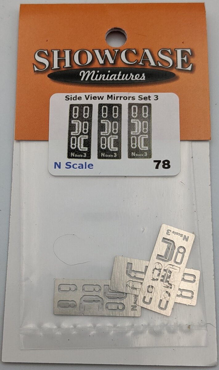 Showcase Miniatures 78 N Side View Mirrors Set 3 (3 Pack)