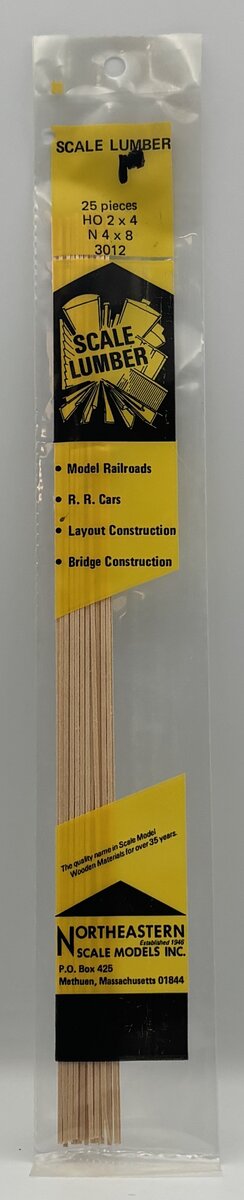 Northeastern Scale Models 3012 HO Scale Lumber 2 x 4 N 4 x 8 (Pack of 25)