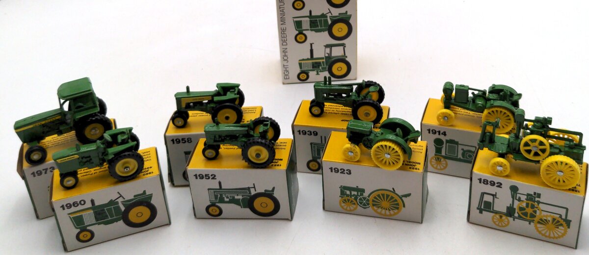 Ertl 593 Eight John Deere Miniature Tractors
