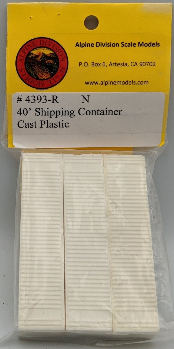 Alpine Division Scale Models 4393-R N 40' Shipping Container Cast Plastic