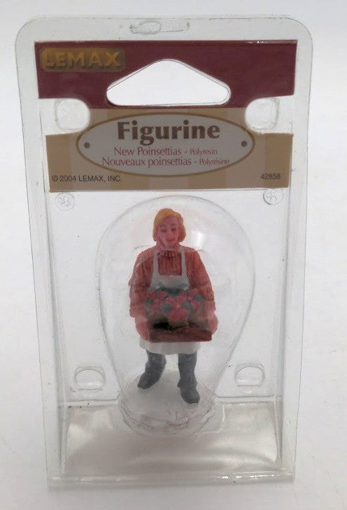 Lemax 42858 New Poinsettias Christmas Village Polyresin Figure