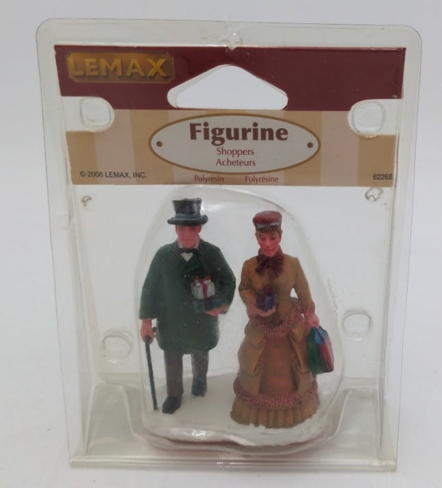 Lemax 62268 Village Collection Shoppers Victorian Man & Woman Polyresin Figurine