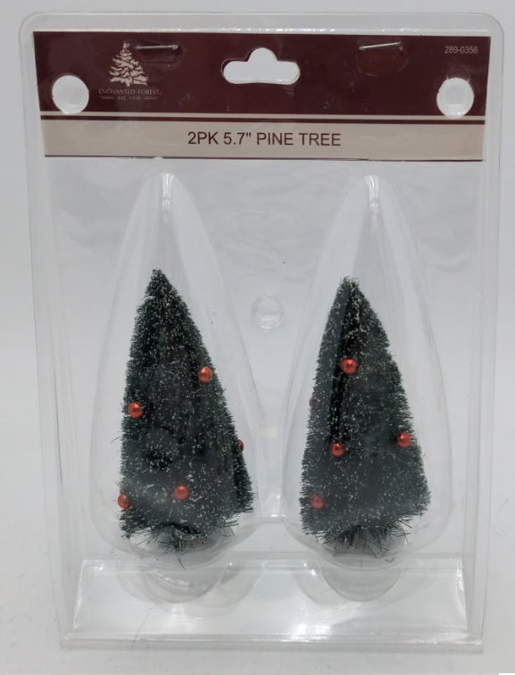 Menards 289-0356 Enchanted Forest Christmas Village Pine Evergreen Trees 5.7"