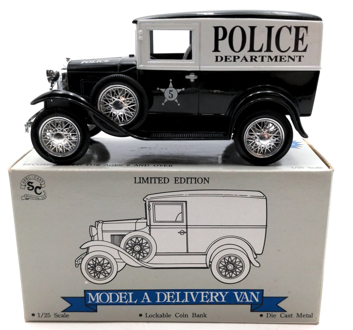 Liberty 2507 1/25 Scale Ford Model A Delivery Van "Police Department" Coin Bank