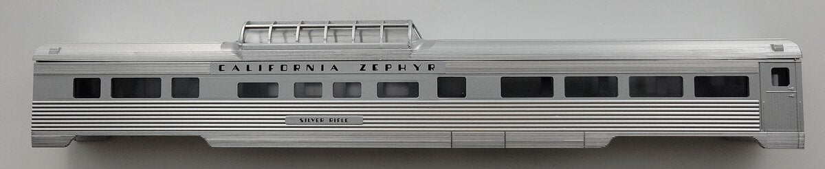 Con-Cor 85710 Gray California Zephyr 85' Budd Dome with Corrugated Sides kit