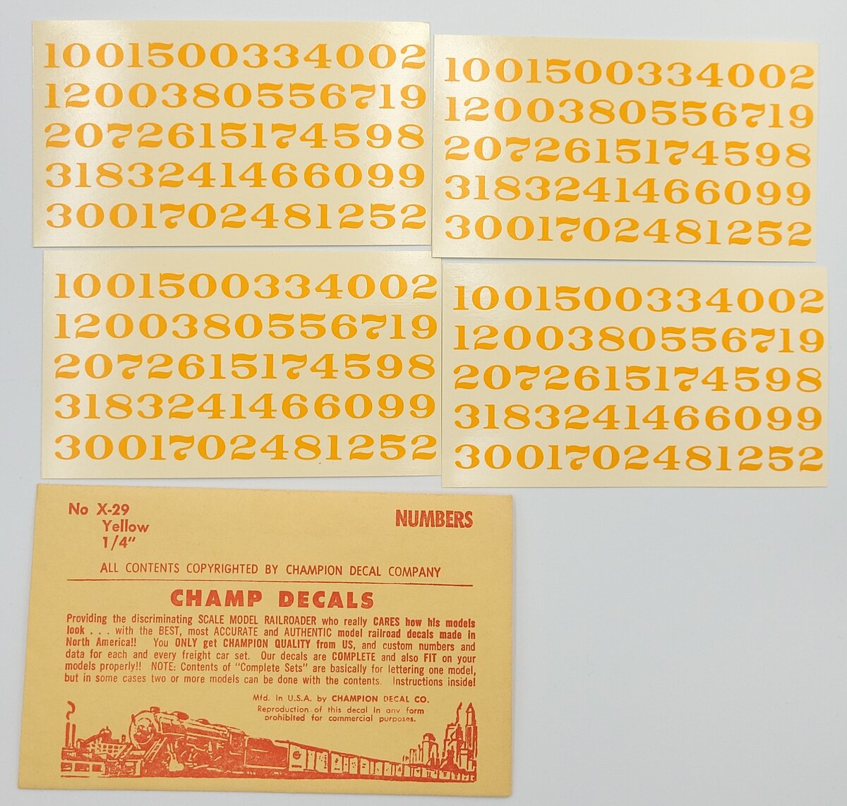 Acme 8-433 Assorted Envelopes of Champ Decals-Incomplete (Set of 11)