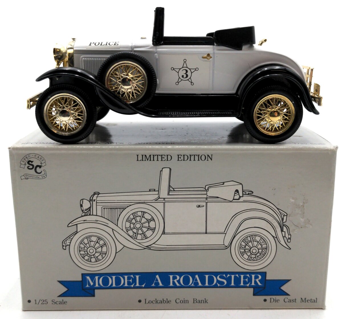 Liberty 1522 1/25 Model A Roadster Police Coin Bank