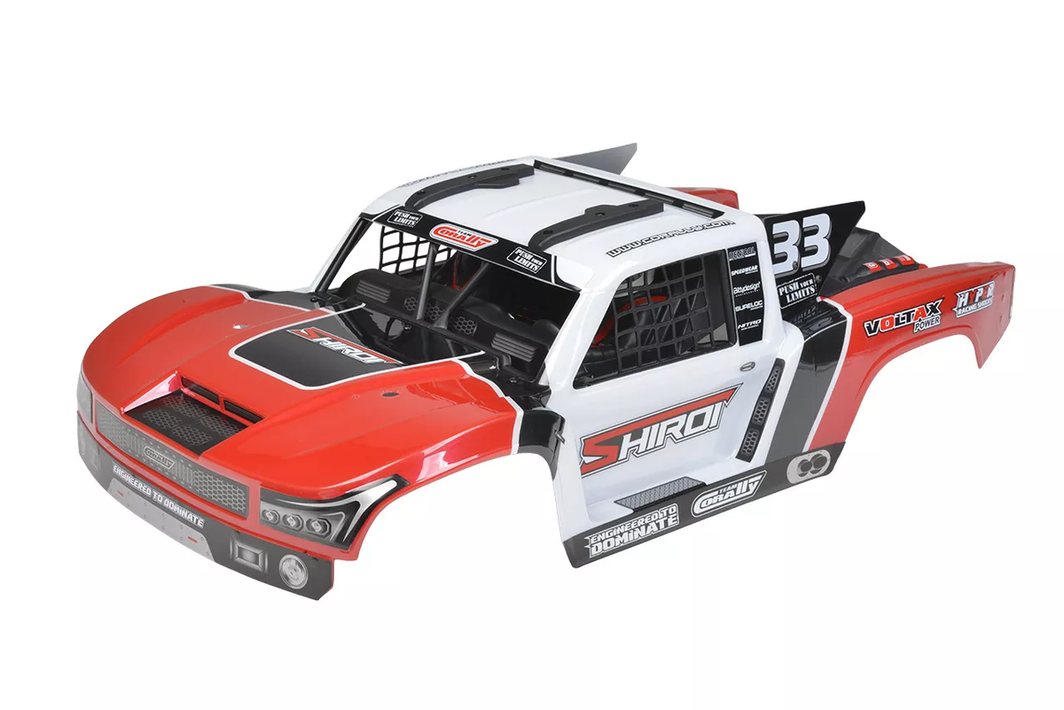 Corally 00180-1252-1 1:8 Red Shiroi Cut Polycarbonate Body with Accessories