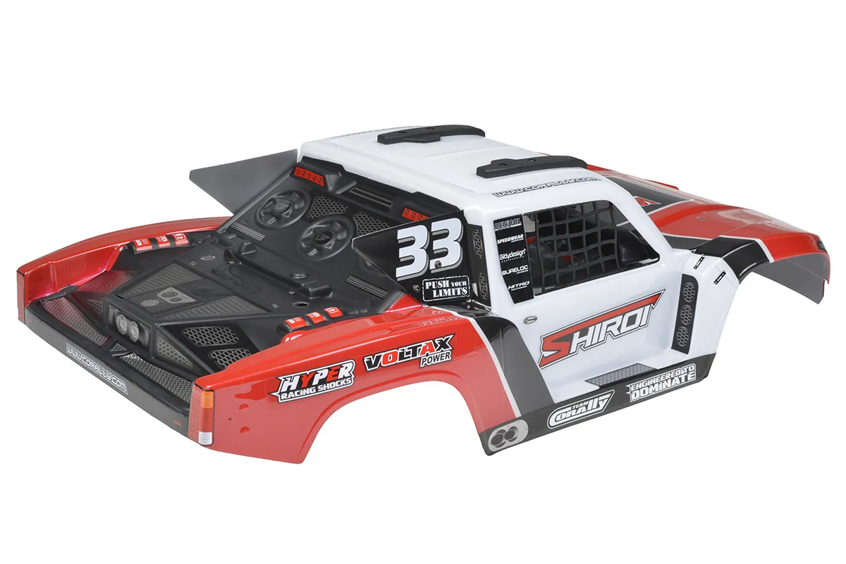 Corally 00180-1252-1 1:8 Red Shiroi Cut Polycarbonate Body with Accessories