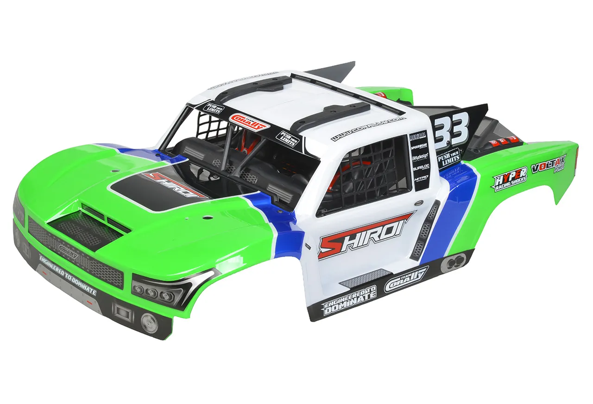 Corally 00180-1252-3 1:8 Green Shiroi Cut Polycarbonate Body with Accessories