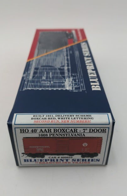 Branchline Trains 1608 HO Scale Pennsylvania 40' AAR Boxcar 7' Door # 600633 Kit