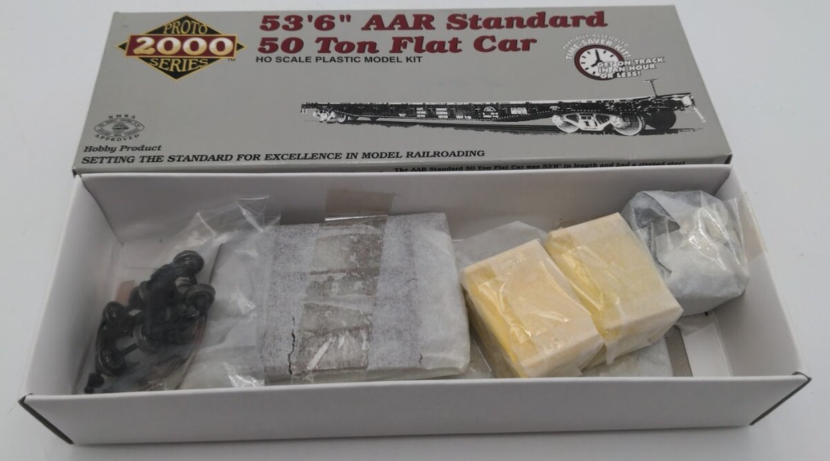 Life Like 920-54490 HO Scale Proto 2000 CNW 53'6" AAR Standard 50-Ton Flat Kit