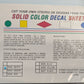 Virnex Industries 9002 Solid Color Decal Sheets