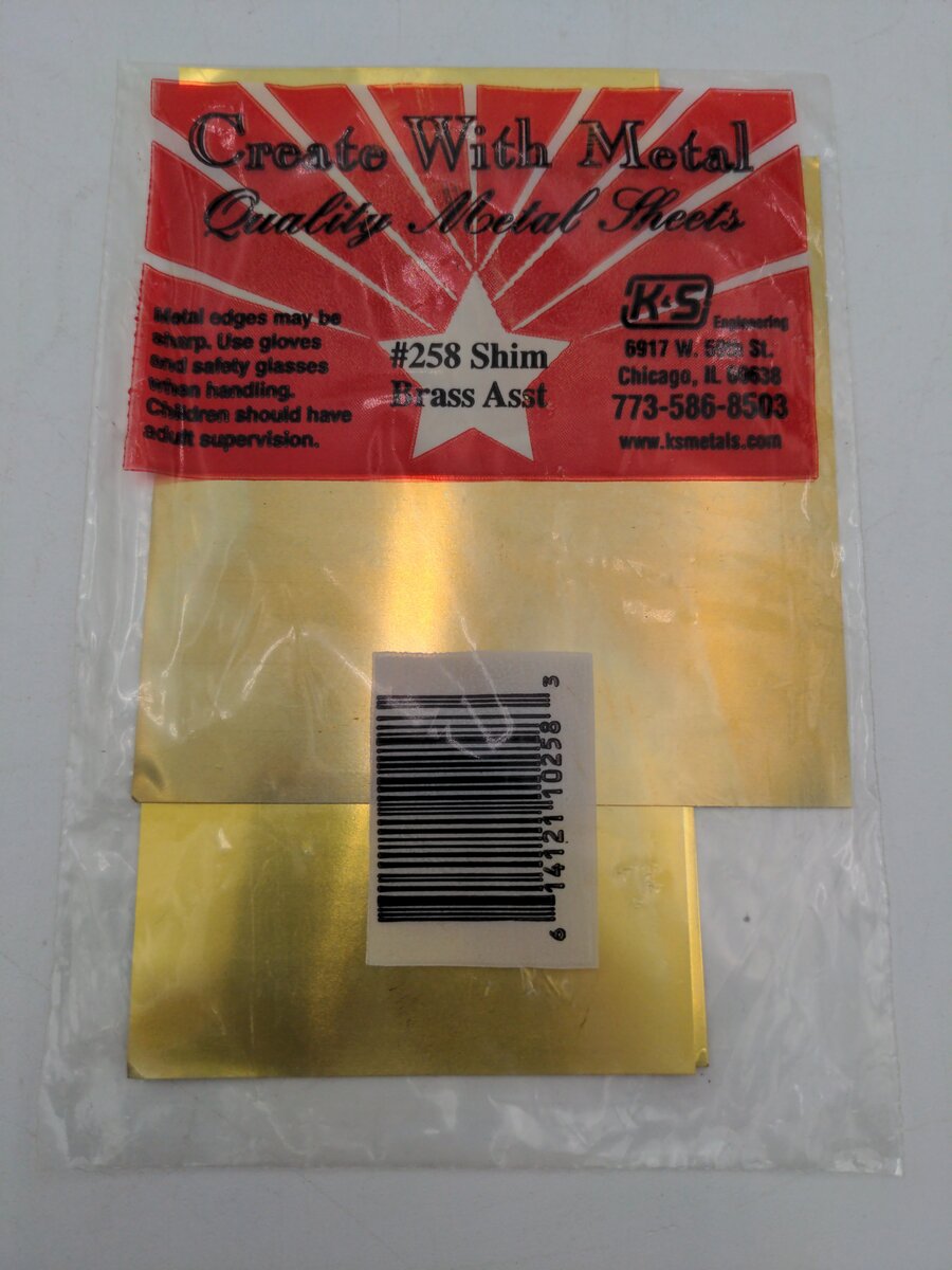 K&S #258 Shim Brass Asst Metal Sheet