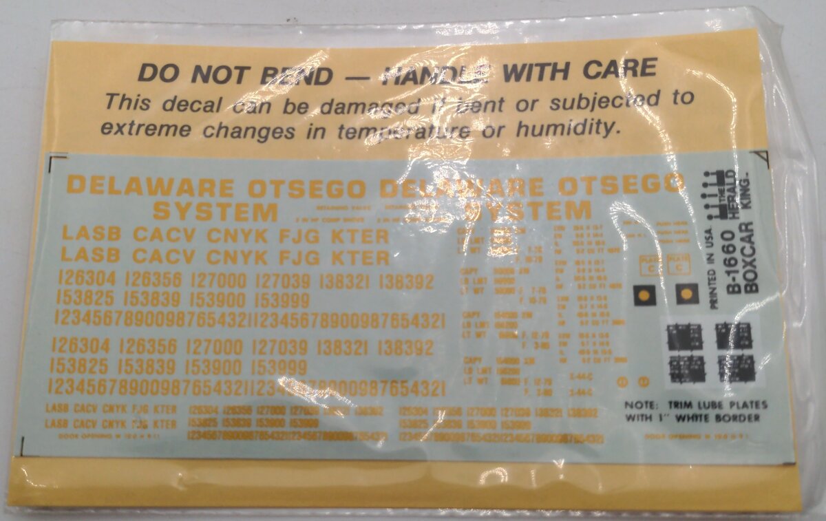 The Herald King B-1660Delaware Otsego System Decal