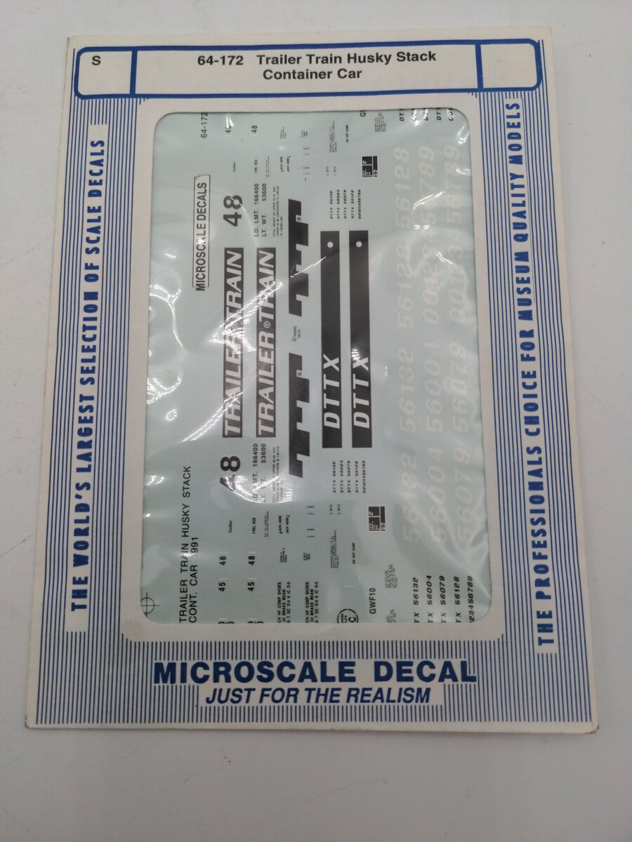 Micro-Scale Models 64-172 S Trailer Train Husky Stack Container Car