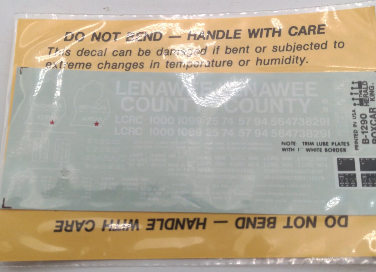 The Herald King B-1290 Lenawee County Decal