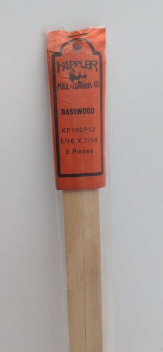 Kappler KP180P12 Unpainted Basswood 5/16 x 7/16 (Pack of 2)