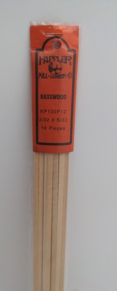 Kappler KP130P12 Unpainted Basswood 3/32 x 5/32 (Pack of 10)