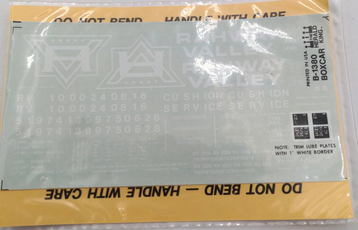 The Herald King B-1380 Rahway Valley Decal