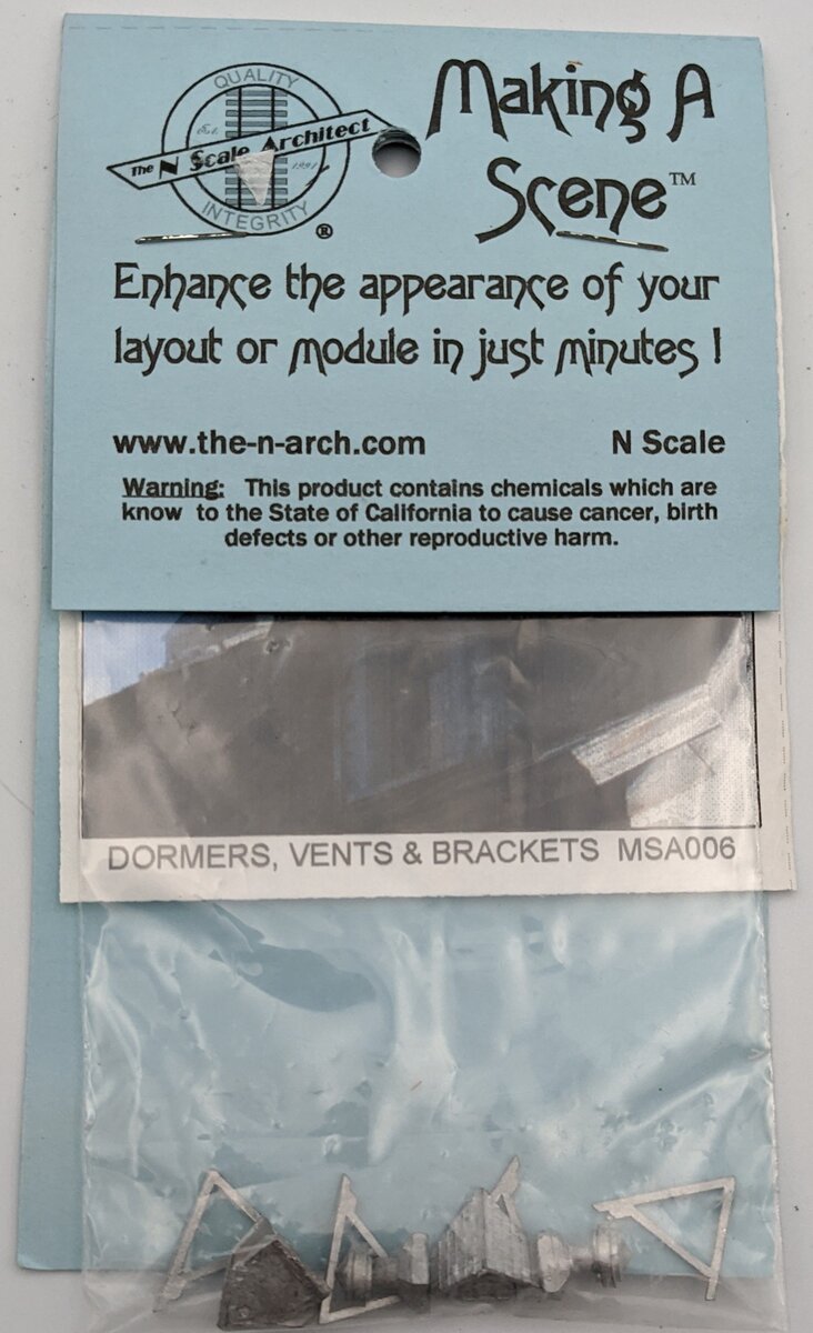 The N Scale Architect MSA006 N Dormers, Vents & Brackets