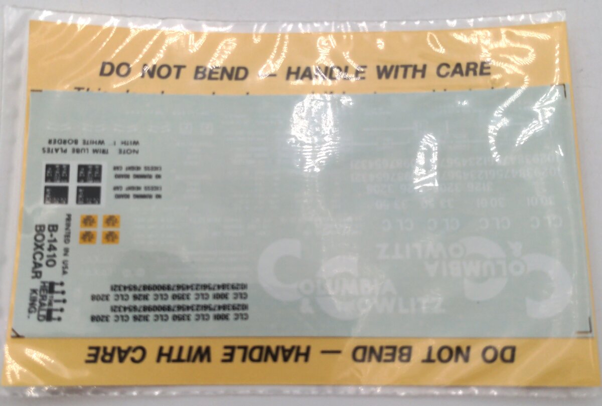 The Herald King B-1410 Columbia & Cowlitz Decal