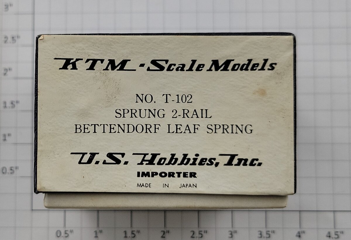 KTM T-102 Sprung 2-Rail Bettendorf Leaf Spring Trucks with Journals in Box
