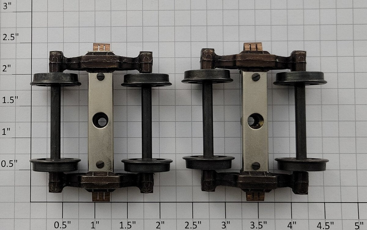 KTM T-102 Sprung 2-Rail Bettendorf Leaf Spring Trucks with Journals in Box