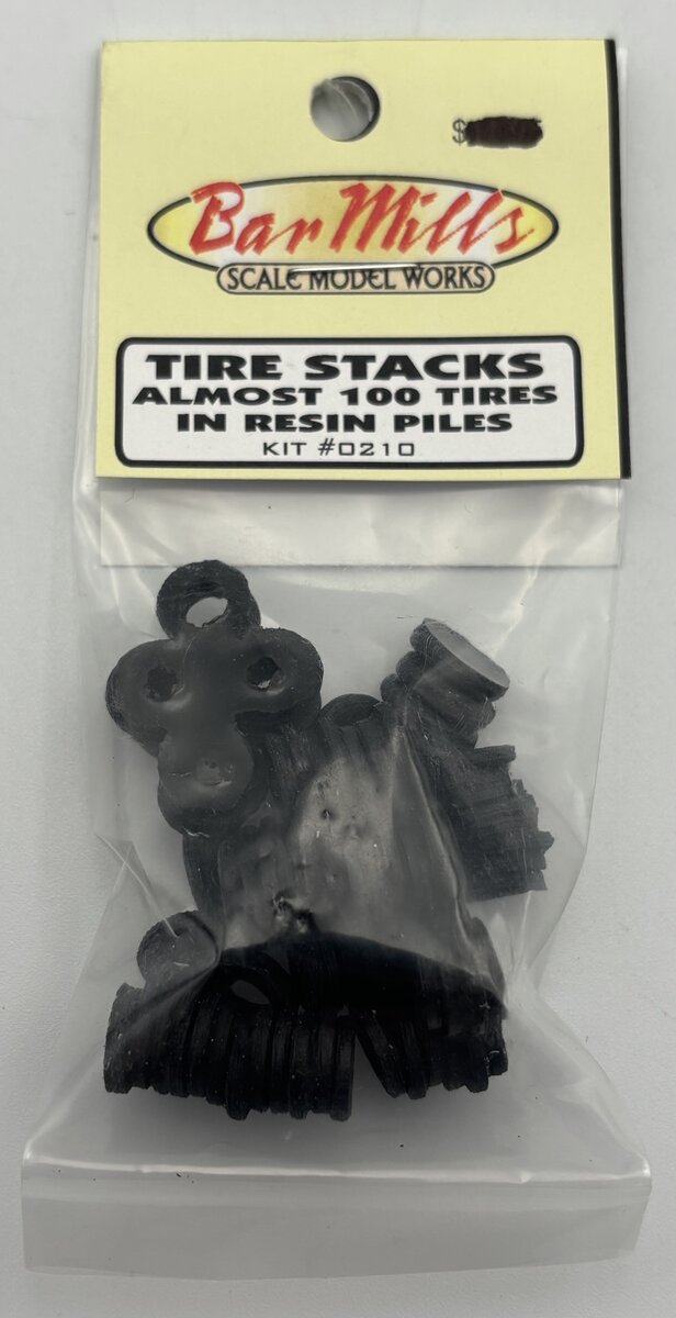 Bar Mills 0210 HO Tire Stacks Almost 100 Tires In Resin Piles