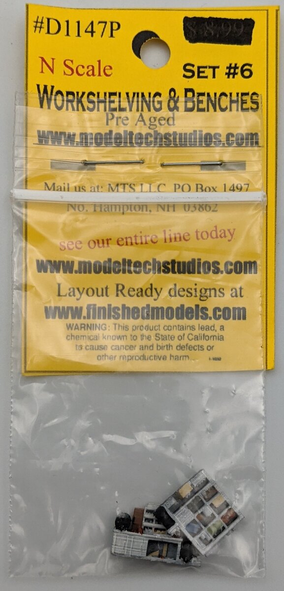 Model Tech Studios D1147P N Workshelving & Benches Set #6