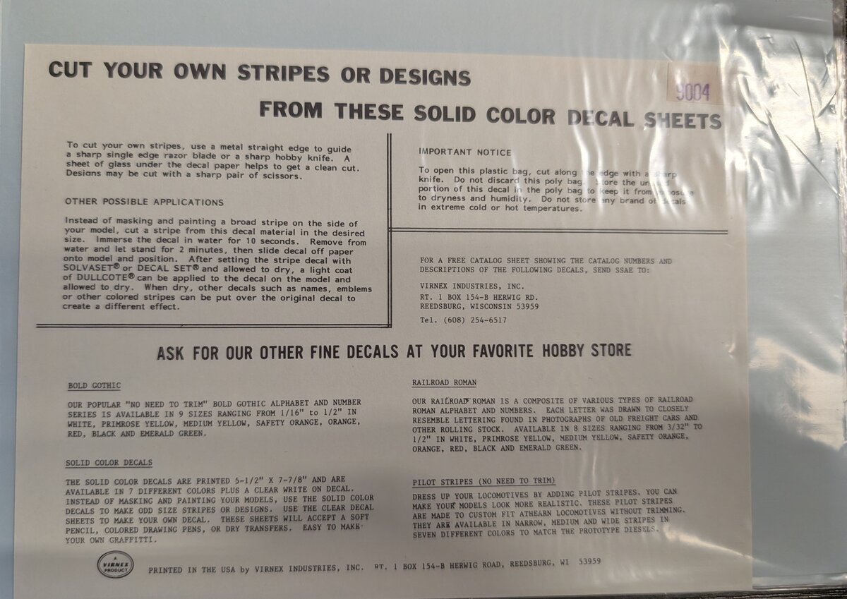 Virnex Industries 9004 Red Solid Color Cut Your Own Decal Sheets