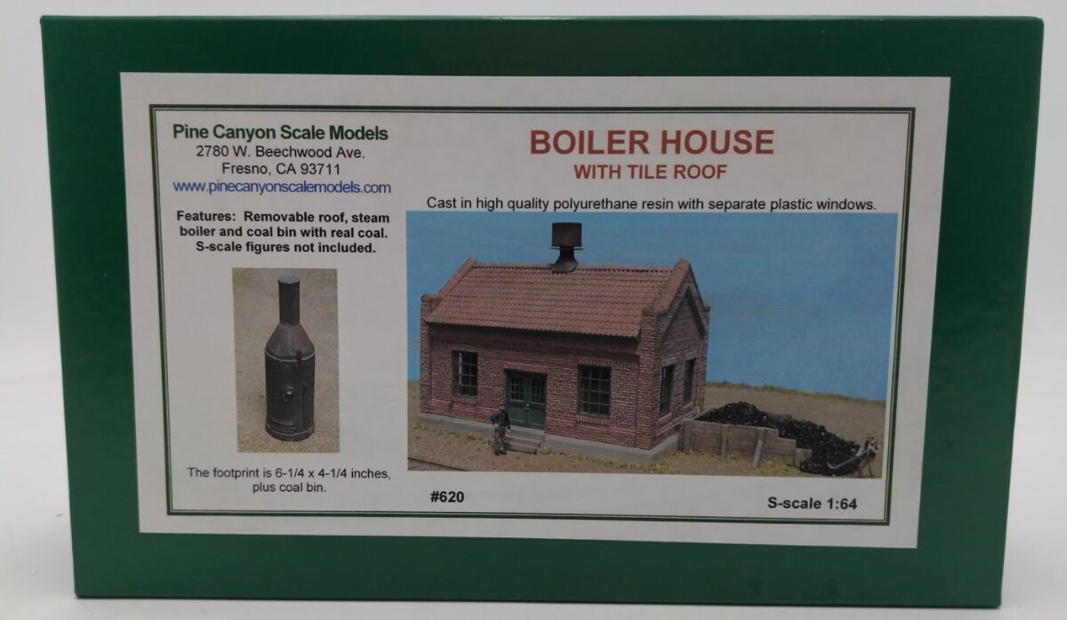 Pine Canyon 620 S Scale Boiler House  Withe Tile Roof Building Kit