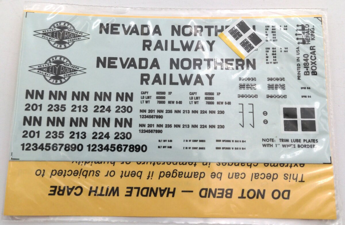 The Herald King B-1840 Nevada Northern Railway Decal