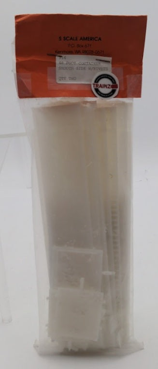 S Scale America 354 S Scale 48 Foot Container Smooth Side W/Rivets Plastic Kit