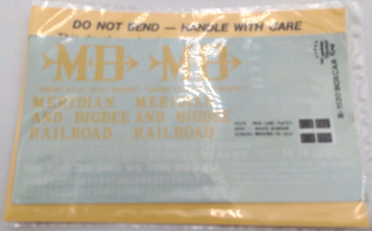The Herald King B-1120 Meridian and Bigbee Railroad Decal