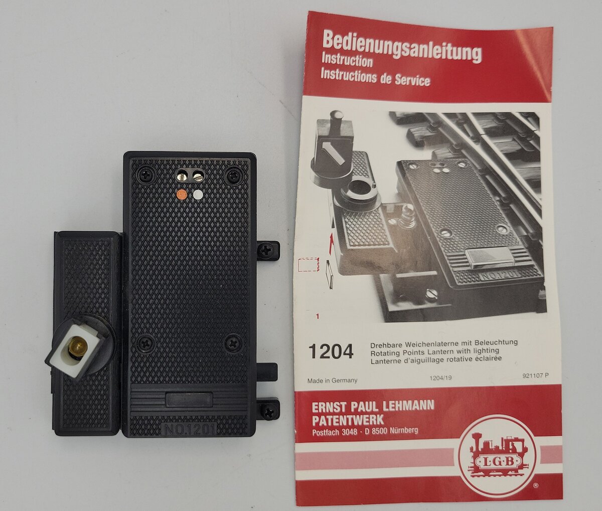 LGB 1201-1204 G Scale EPL Track Turnout Drive Switch Control w/ Lantern Kit
