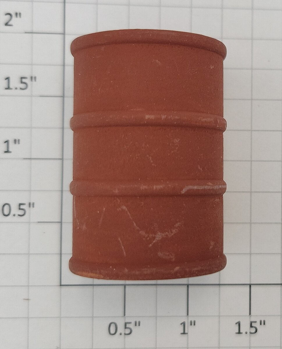 Acme 1000X-1051 Large Red Stained Wooden Oil Drum 1 5/8