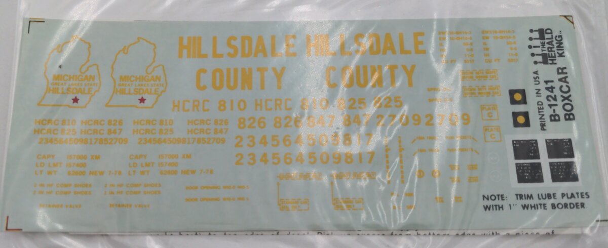 The Herald King B-1241 Hillsdale County Decal