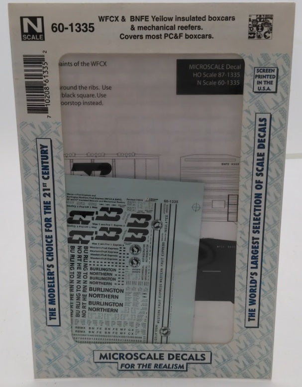 Microscale 60-1335 N Scale WFCX & BNFE Insulated Boxcars & Mechanical Reefers