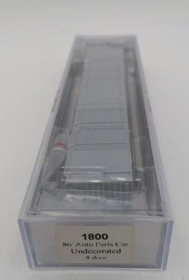 Trainworx Inc. 1800 N Scale 86' Auto Parts Car Undecorated 8 Doors