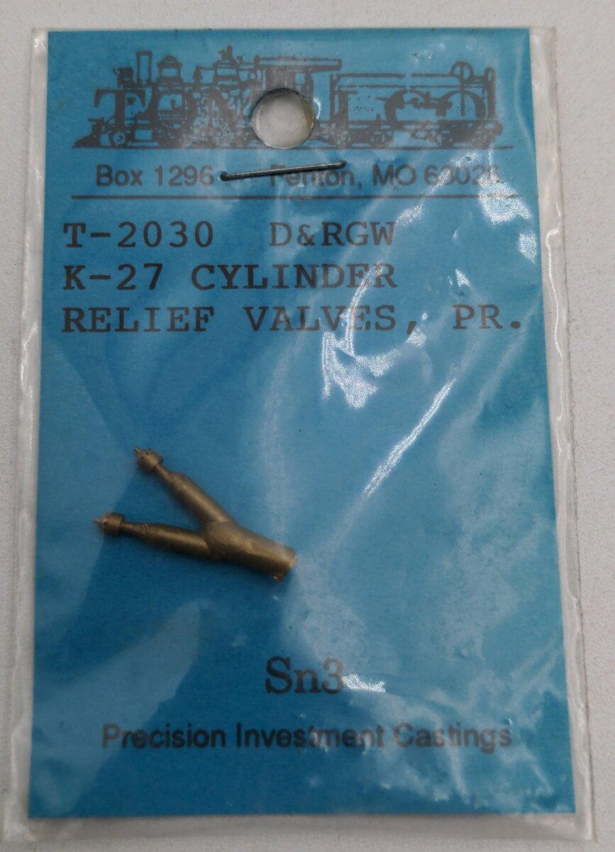Tomalco T-2030 Sn3 D&RGW K-27 Cylinder Relief Valves