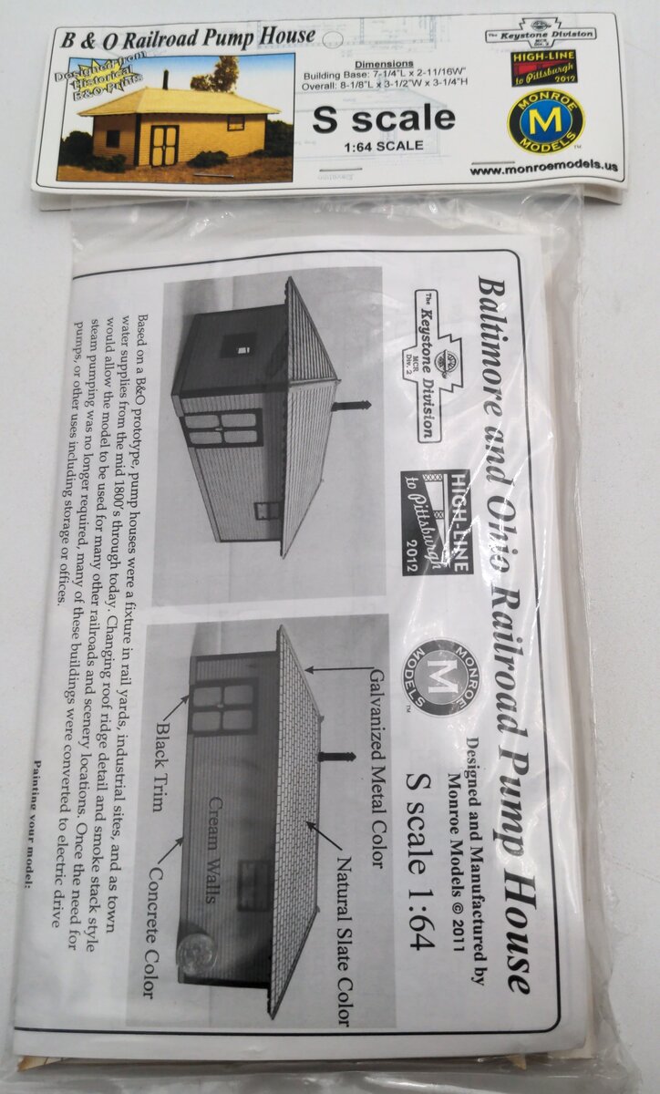 Monroe Models S Scale Baltimore And Ohio Railroad Pump House