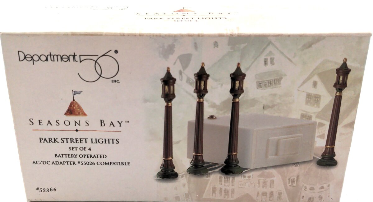 Dept 56 53366 Seasons Bay Park Street Lights (set of 4) Battery Operated