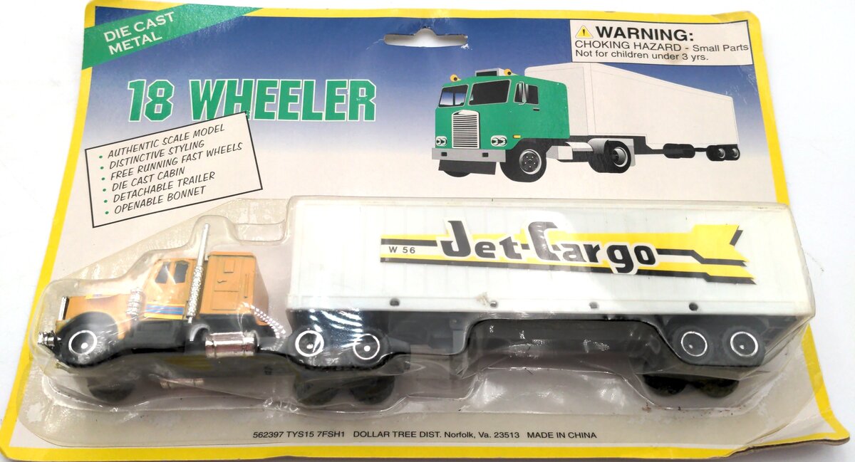 Dollar Tree 562397 Jet-Cargo 18 Wheeler Semi-Tractor & Trailer