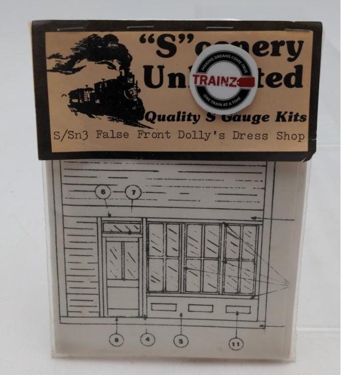 Scenery Unlimited S /Sn3 Scale False Dolly's Dress Shop Wood & Plastic Kit