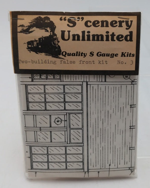 Scenery Unlimited 3 S Scale Two-Bulding False Front Wood & Plastic Kit