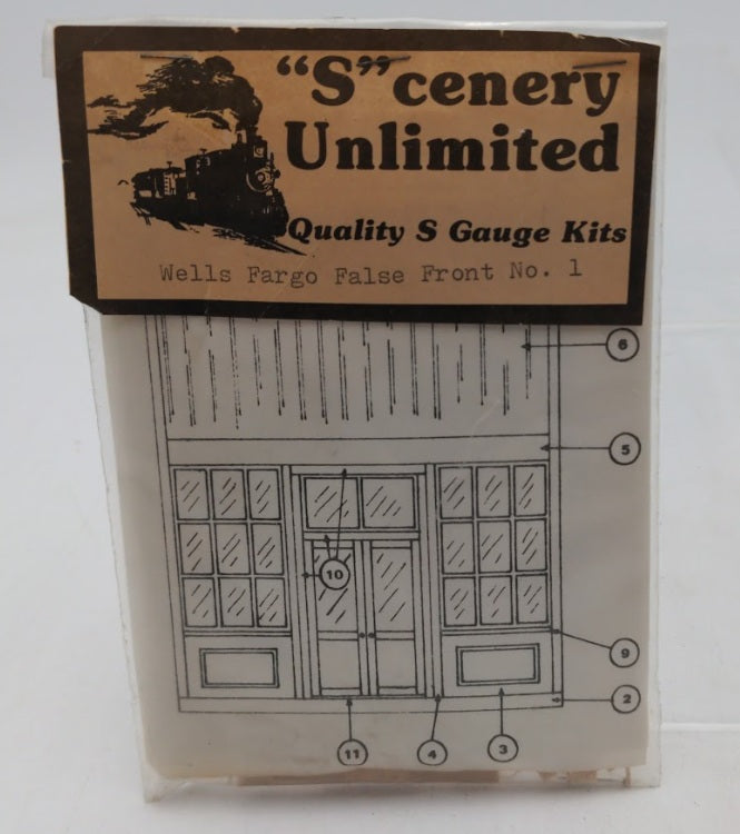 Scenery Unlimited 1 S Scale Wells Fargo False Front Wood & Plastic Kit