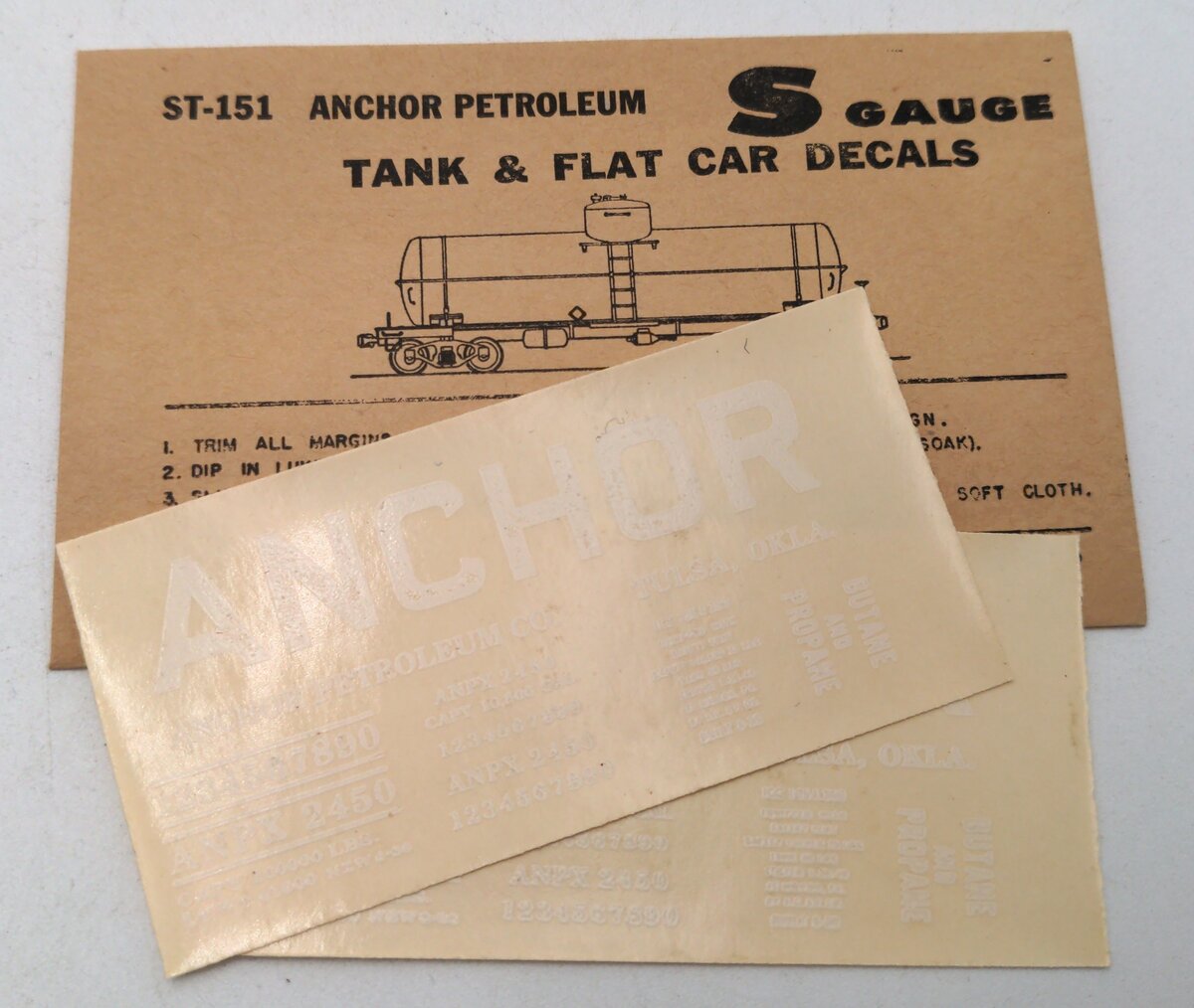Enhorning Industries ST-151 S Scale Anchor Petroleum Decals